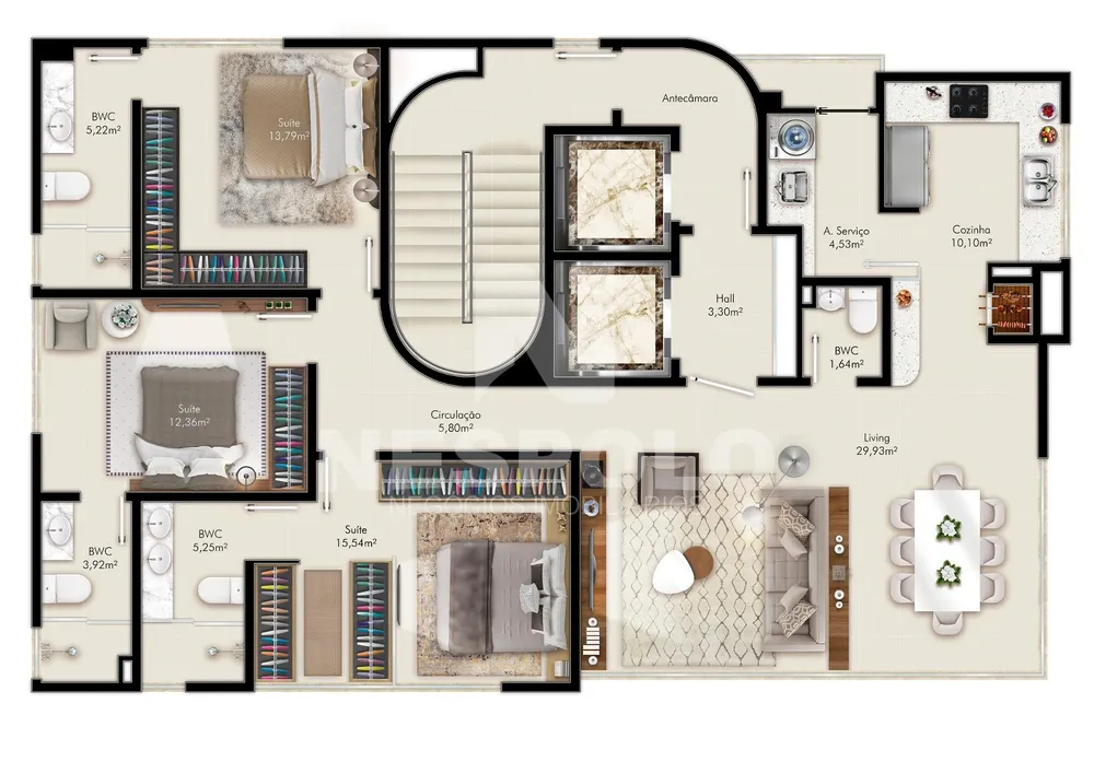 Cobertura, 3 quartos, 210 m² - Foto 1