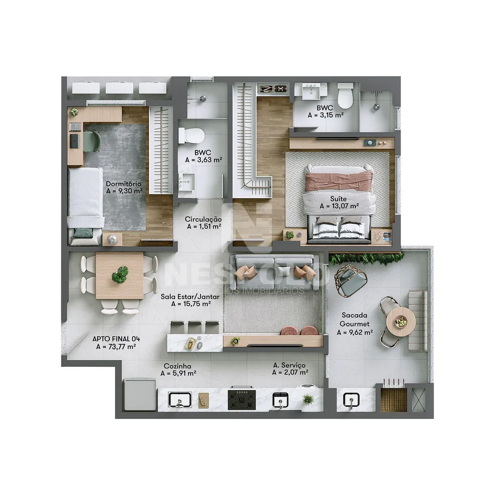 Apartamento, 1 quarto, 74 m² - Foto 10