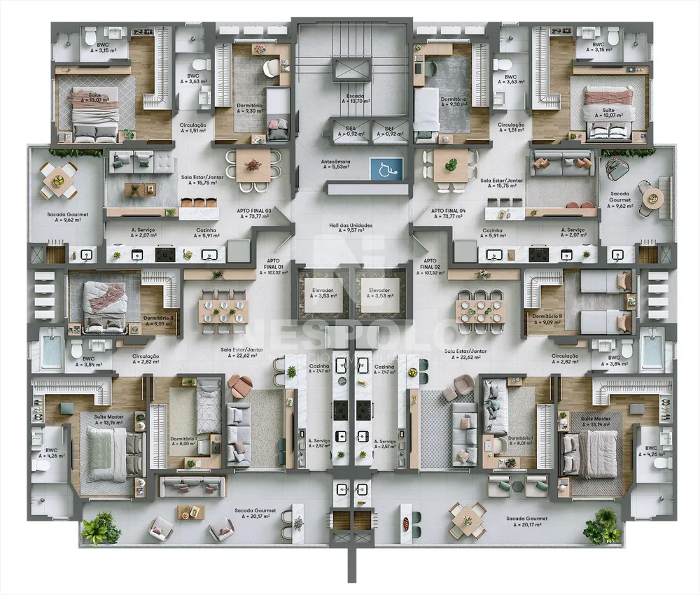 Apartamento, 1 quarto, 74 m² - Foto 12