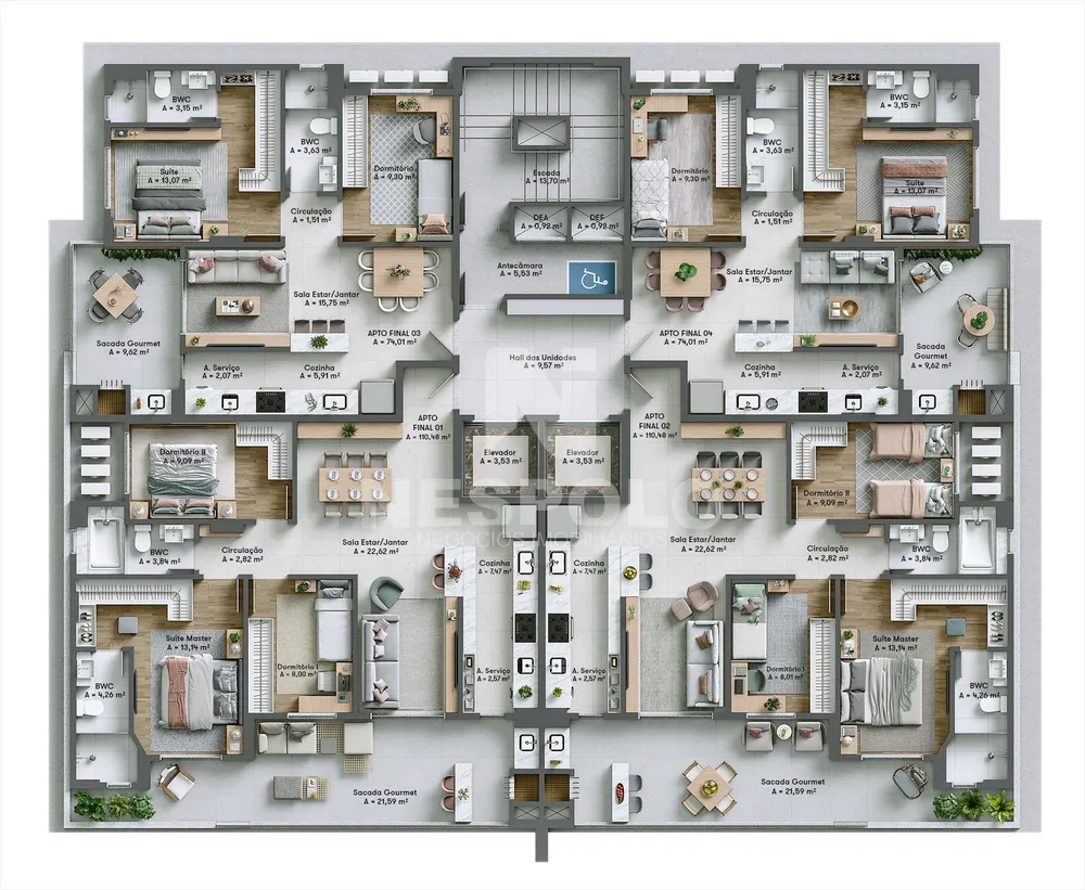 Apartamento, 1 quarto, 74 m² - Foto 11