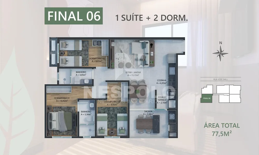 Apartamento, 2 quartos, 77 m² - Foto 14