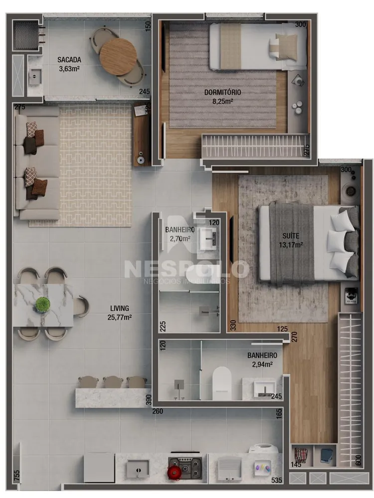 Apartamento, 1 quarto, 64 m² - Foto 12