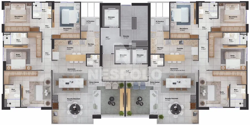 Apartamento, 2 quartos, 146 m² - Foto 12