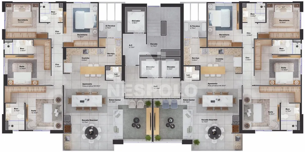 Apartamento, 2 quartos, 146 m² - Foto 3
