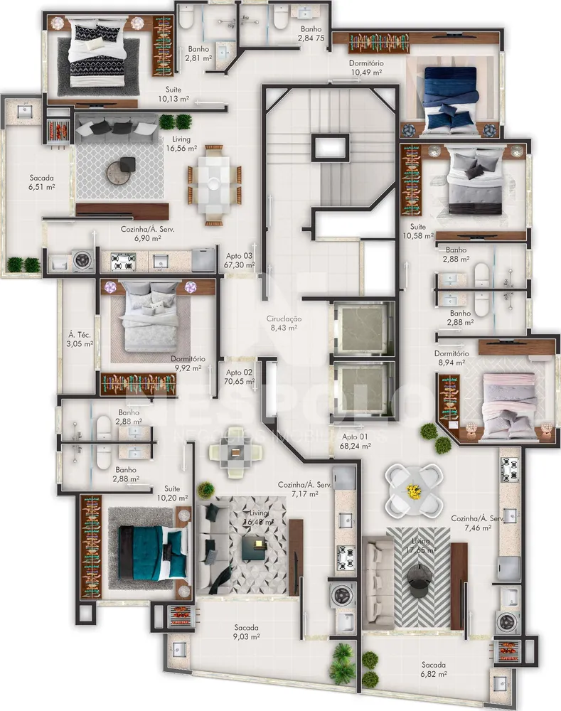 Apartamento, 1 quarto, 67 m² - Foto 12