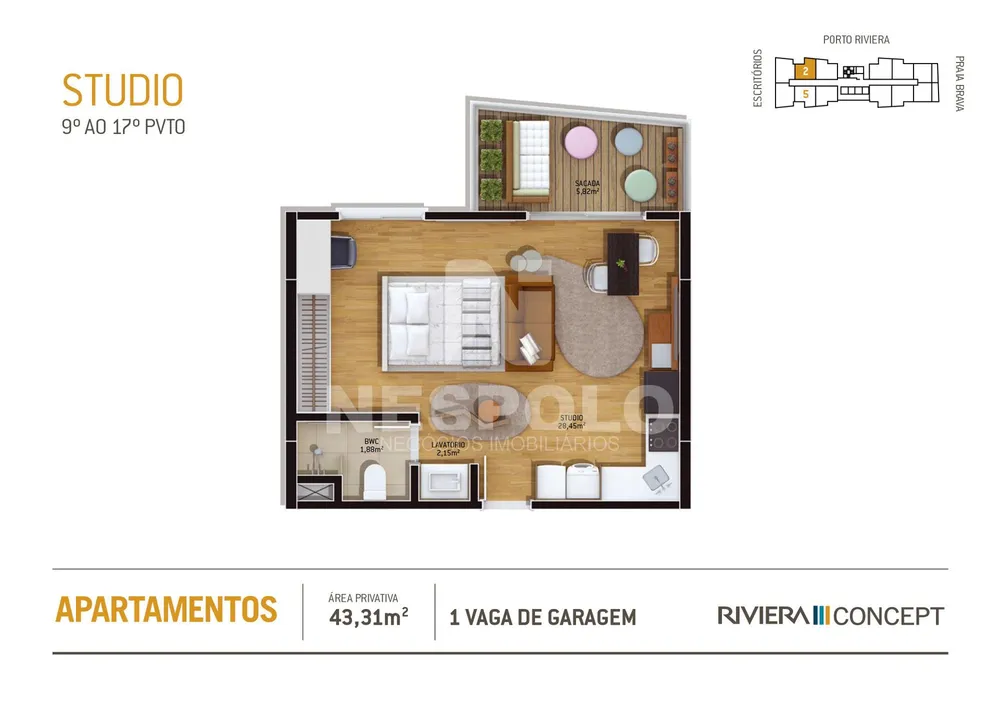 Apartamento, 1 quarto, 42 m² - Foto 15