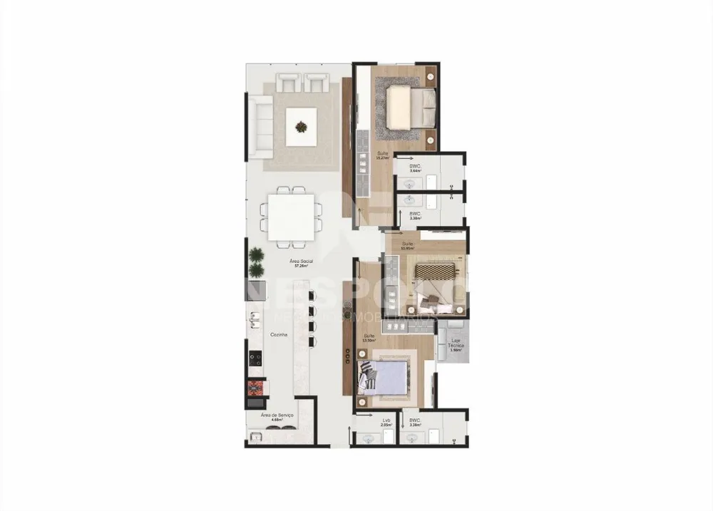 Apartamento, 3 quartos, 126 m² - Foto 7