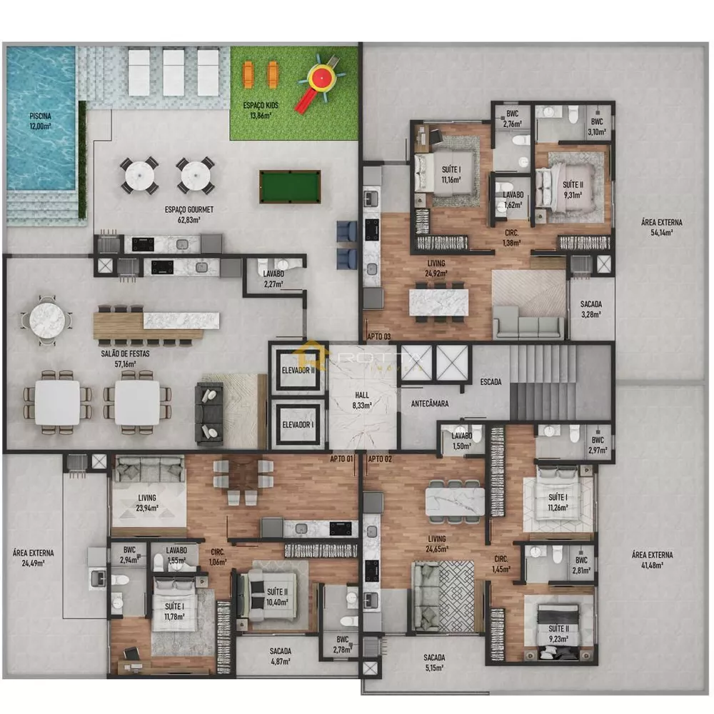 Apartamento, 2 quartos, 66 m² - Foto 2