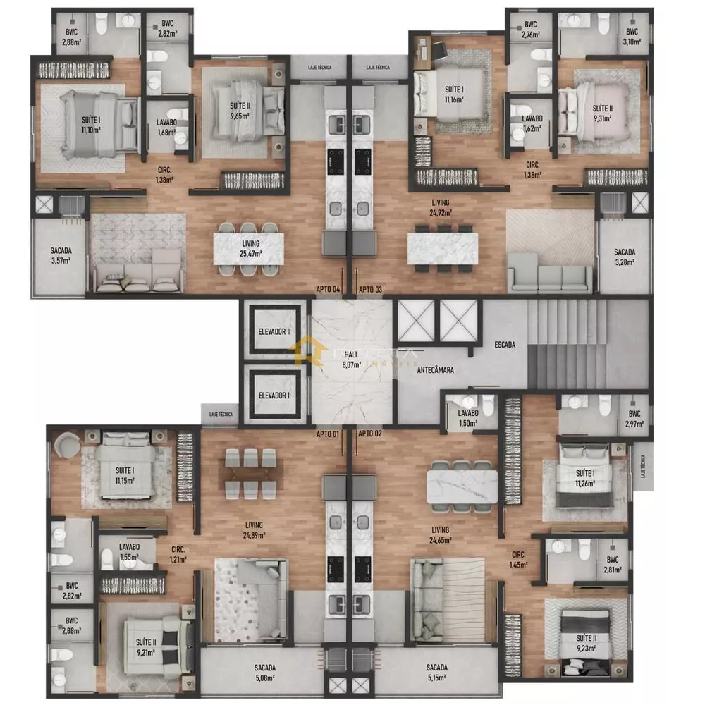 Apartamento, 2 quartos, 66 m² - Foto 4