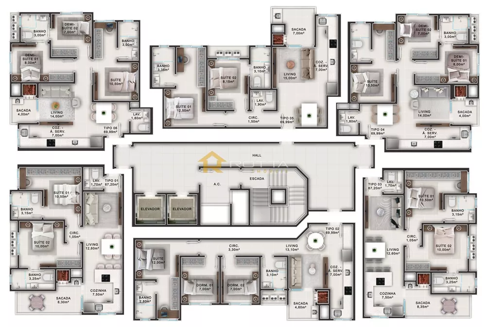 Apartamento, 2 quartos, 69 m² - Foto 3