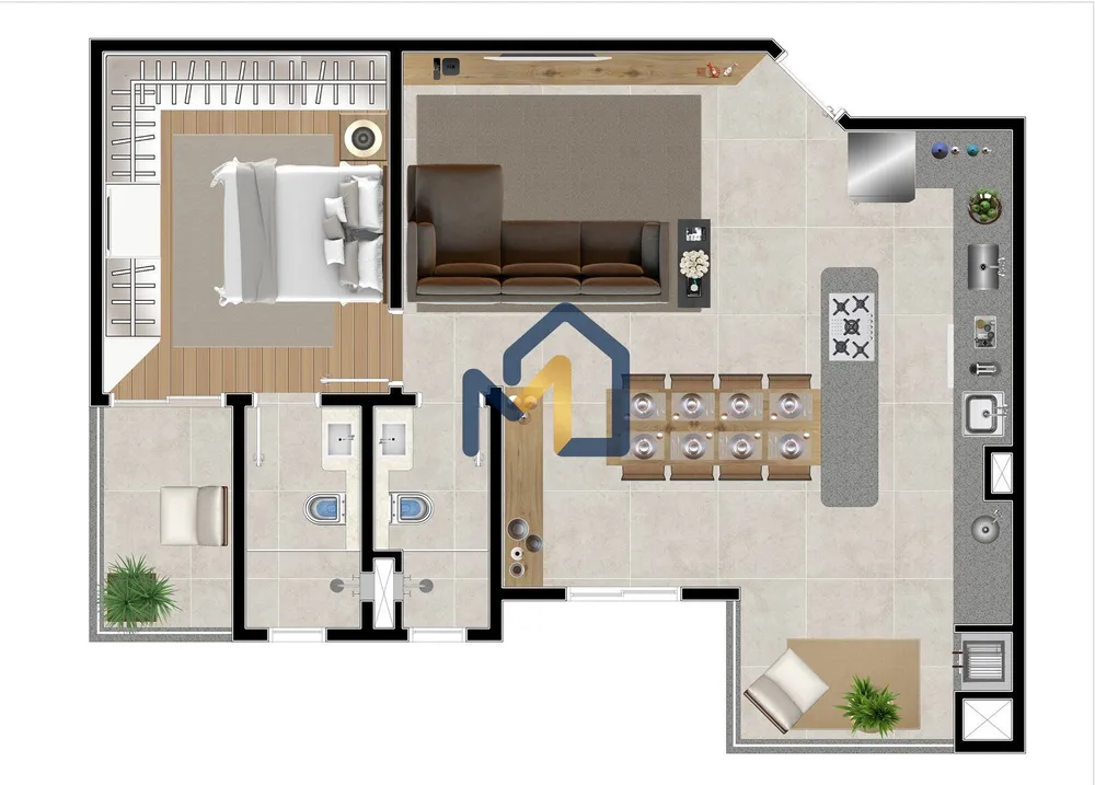 Apartamento, 1 quarto, 62 m² - Foto 9
