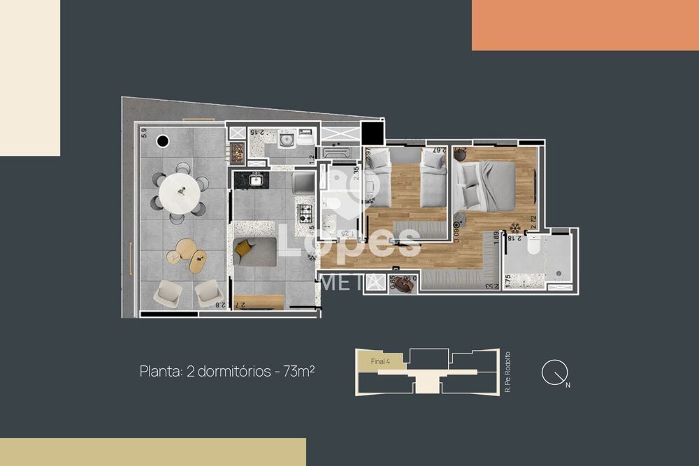 Apartamento, 2 quartos, 73 m² - Foto 1