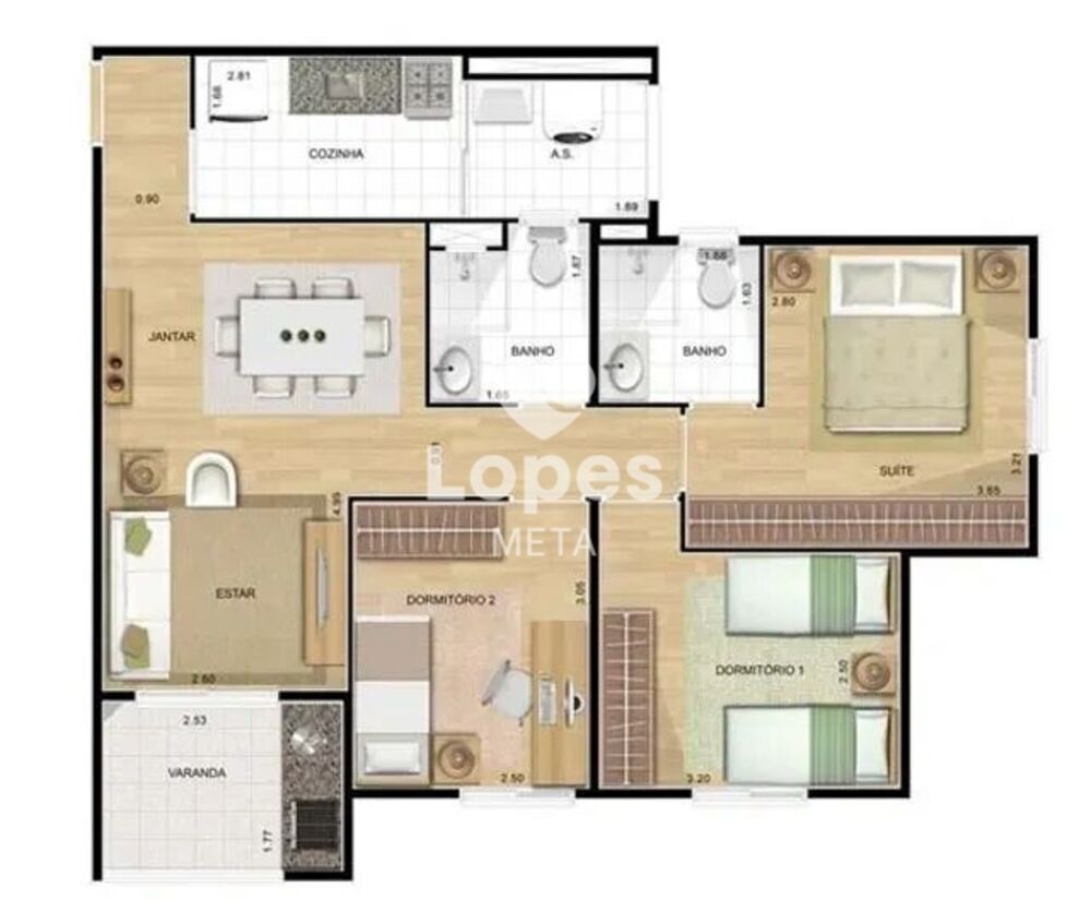 Apartamento, 3 quartos, 73 m² - Foto 2