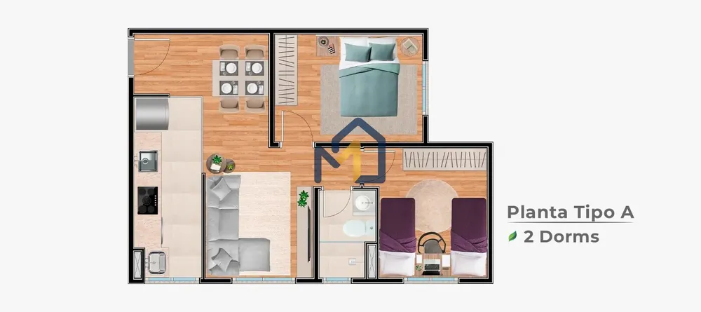 Apartamento, 2 quartos, 41 m² - Foto 2