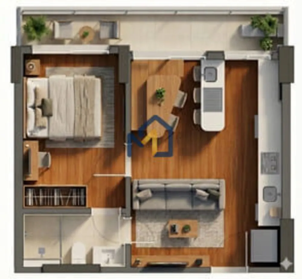 Apartamento, 1 quarto, 41 m² - Foto 1