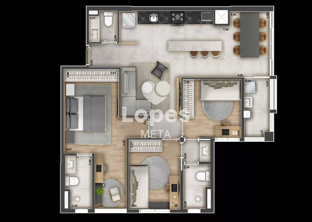 Apartamento, 2 quartos, 67 m² - Foto 2