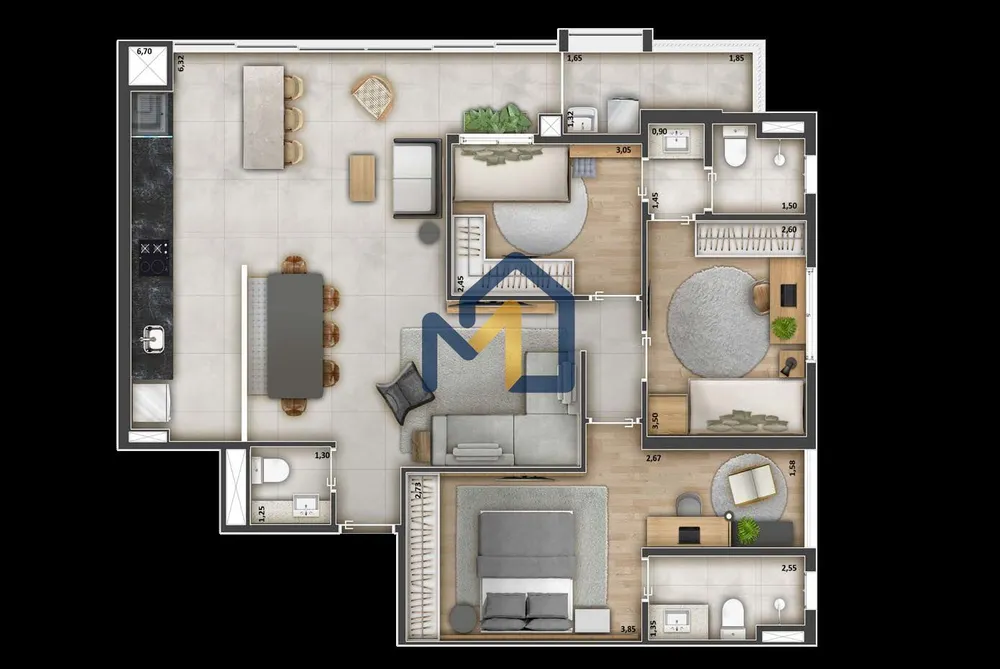 Apartamento, 2 quartos, 67 m² - Foto 44