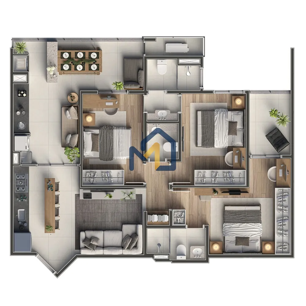 Apartamento, 3 quartos, 84 m² - Foto 2