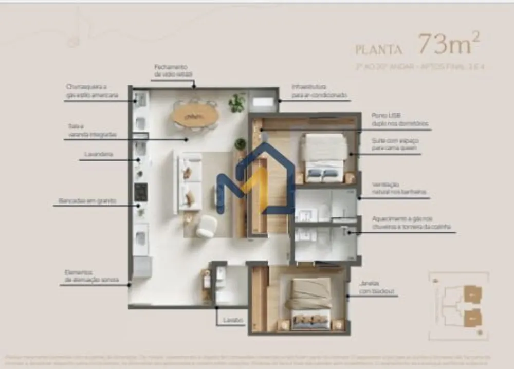 Apartamento, 2 quartos, 73 m² - Foto 10