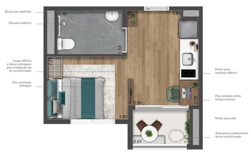 Apartamento à venda com 1 quarto, 41m² - Foto 4