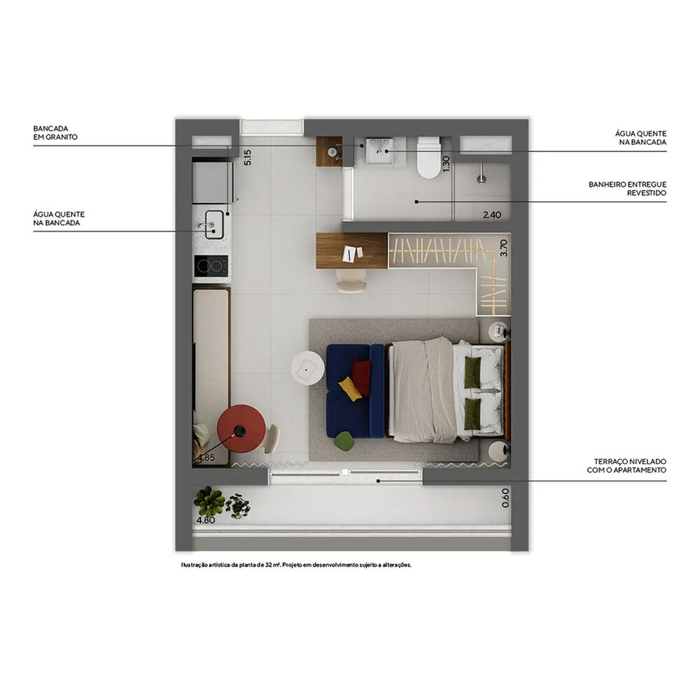 Apartamento à venda com 1 quarto, 28m² - Foto 8