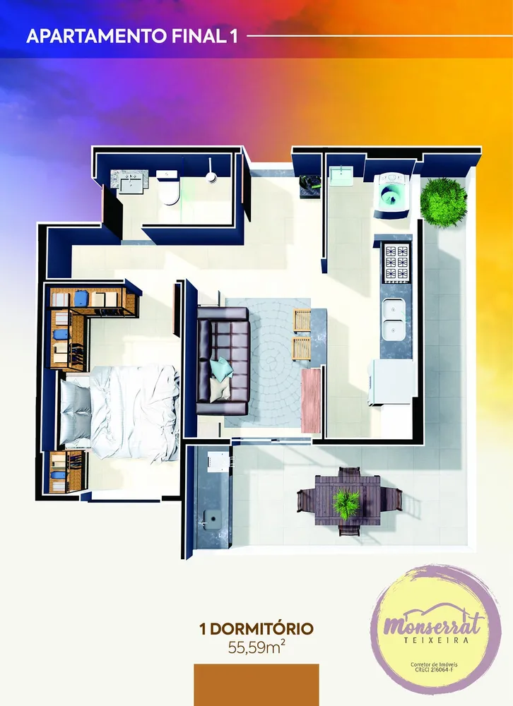 Apartamento, 1 quarto, 55 m² - Foto 3