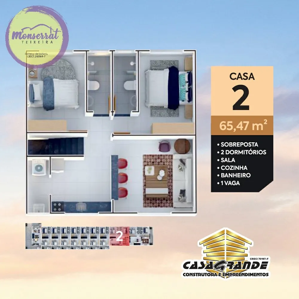 Casa, 2 quartos, 61 m² - Foto 3