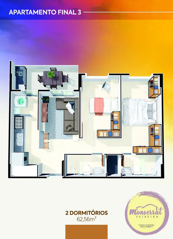 Apartamento, 2 quartos, 62 m² - Foto 1