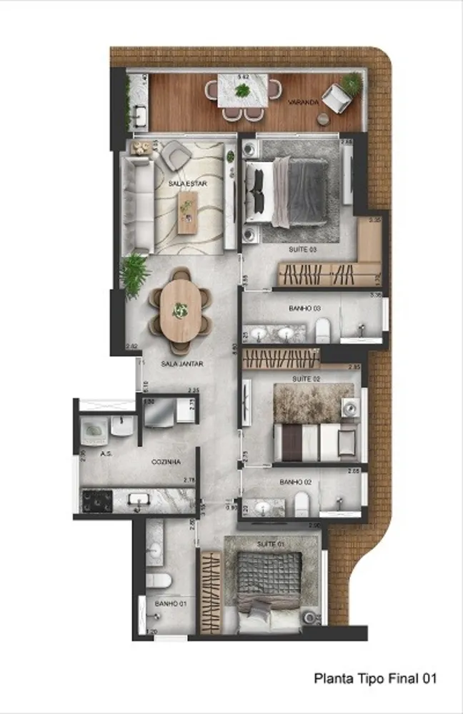 Apartamento, 2 quartos, 66 m² - Foto 2