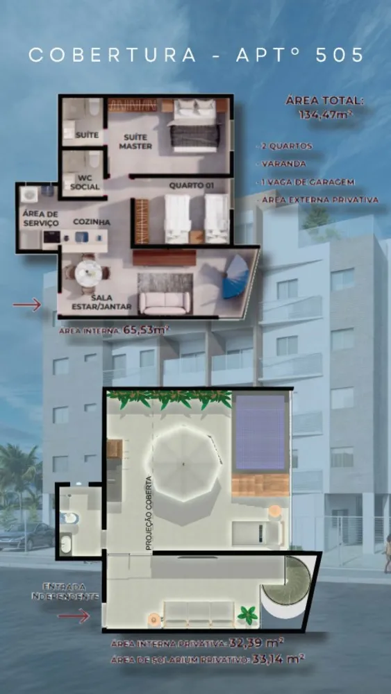 Cobertura, 2 quartos, 131 m² - Foto 5