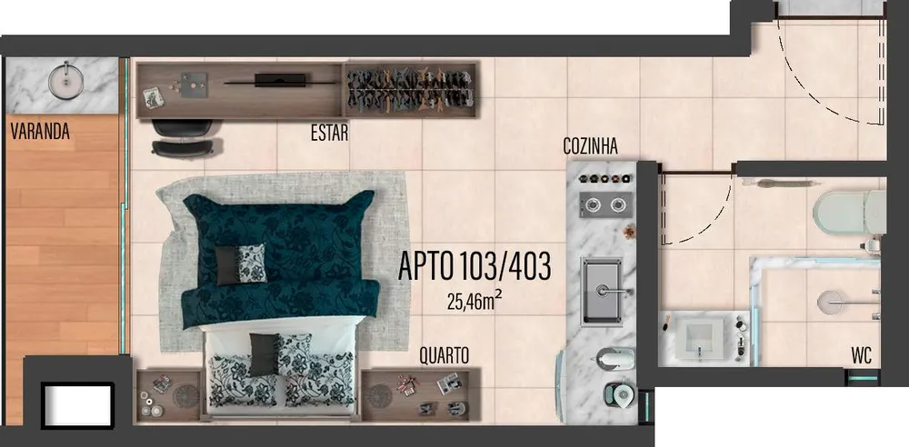 Apartamento, 1 quarto, 22 m² - Foto 7
