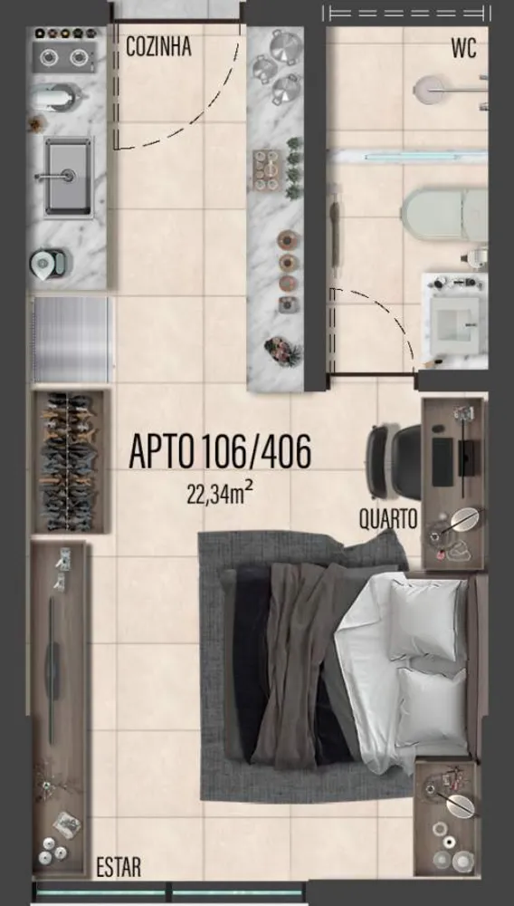 Apartamento, 1 quarto, 22 m² - Foto 10