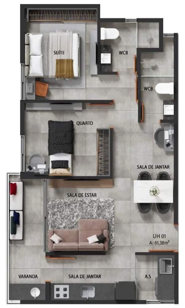 Apartamento, 2 quartos, 60 m² - Foto 7