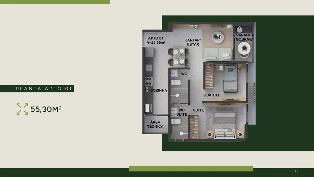 Apartamento, 2 quartos, 56 m² - Foto 8