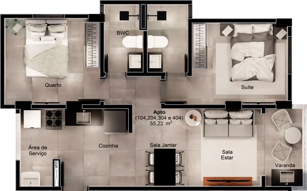 Apartamento, 2 quartos, 54 m² - Foto 9