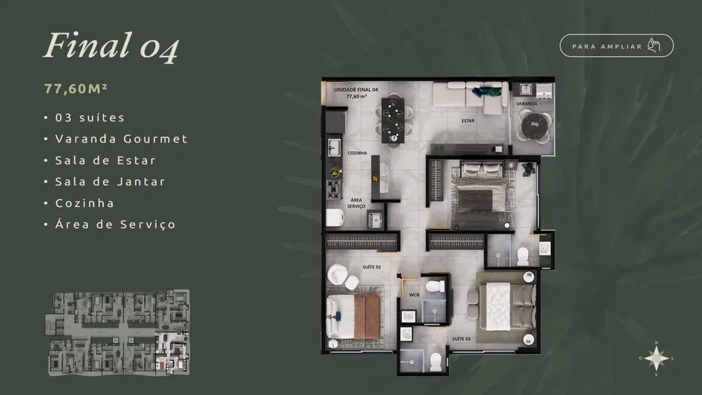 Apartamento, 3 quartos, 77 m² - Foto 4