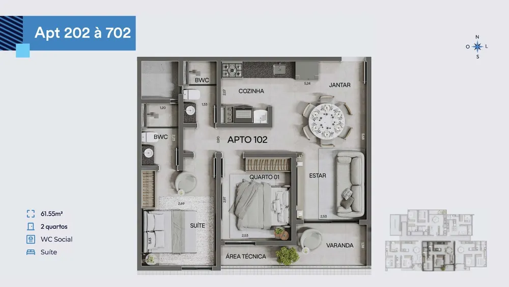 Apartamento, 2 quartos, 61 m² - Foto 14