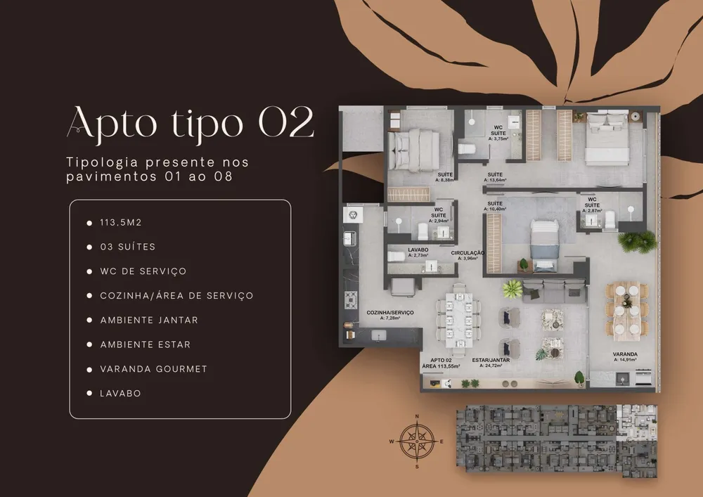 Apartamento, 2 quartos, 72 m² - Foto 8