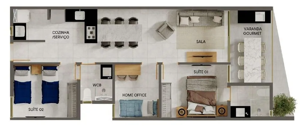 Apartamento, 3 quartos, 63 m² - Foto 4