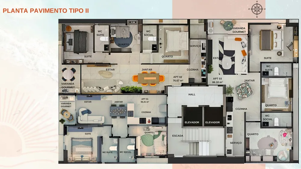 Apartamento, 3 quartos, 76 m² - Foto 9