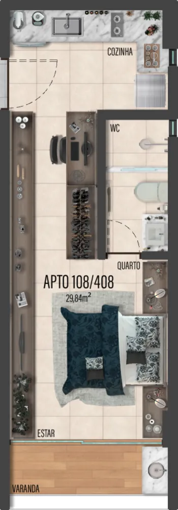Apartamento, 1 quarto, 22 m² - Foto 7