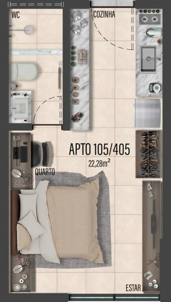 Apartamento, 1 quarto, 22 m² - Foto 9
