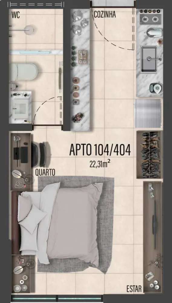 Apartamento, 1 quarto, 22 m² - Foto 10