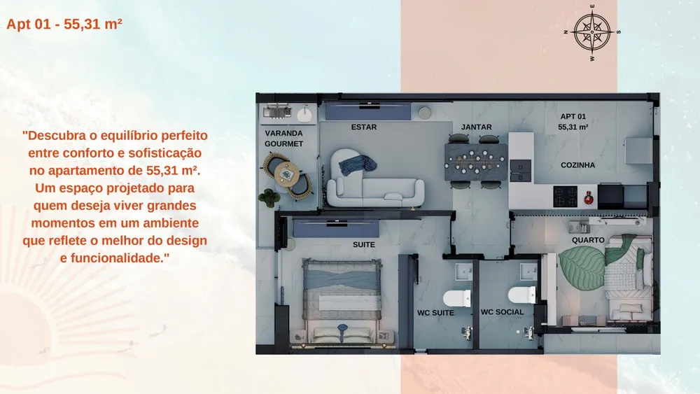 Apartamento, 2 quartos, 55 m² - Foto 3