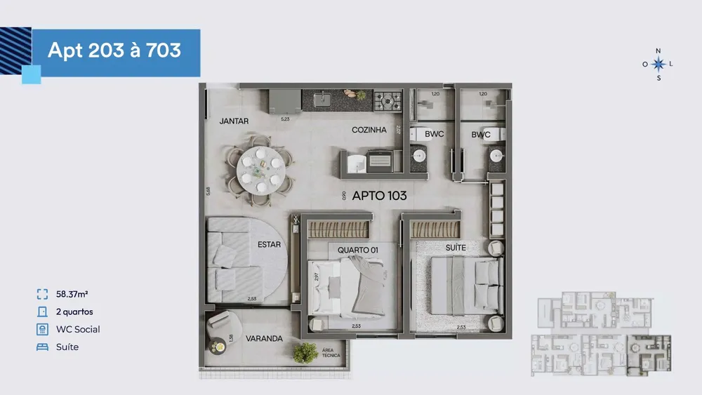 Apartamento, 2 quartos, 58 m² - Foto 14