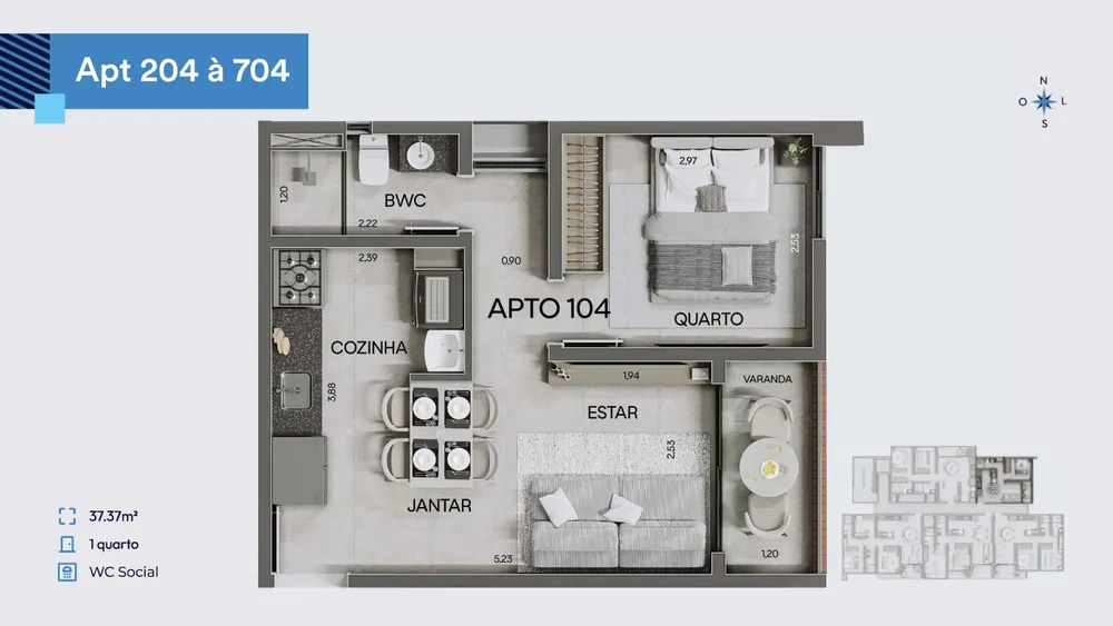 Apartamento, 2 quartos, 58 m² - Foto 15