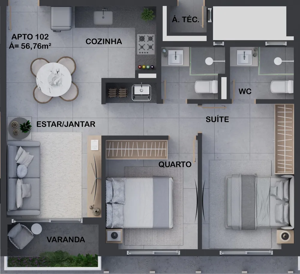 Apartamento, 3 quartos, 71 m² - Foto 8