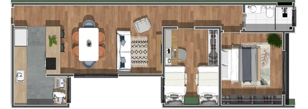 Apartamento, 2 quartos, 60 m² - Foto 2