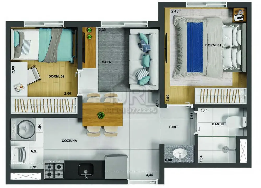 Apartamento, 2 quartos, 35 m² - Foto 7
