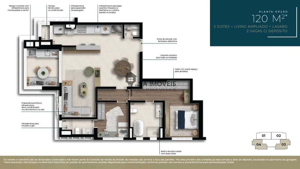 Apartamento, 3 quartos, 119 m² - Foto 3